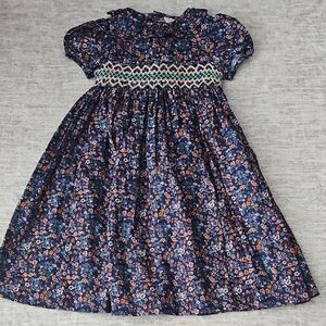Edgehill Collection Navy and Orange Floral Dress